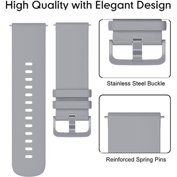 Compatible for AviiHoug H23 Smart Watch Bands, 18mm Quick Release New Soft - Picture 5 of 8